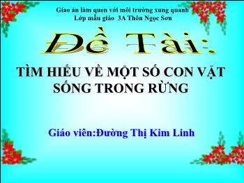 Bài giảng Mầm non Lớp Mầm - Đề tài: Tìm hiểu về một số con vật sống trong rừng - Đường Thị Kim Linh