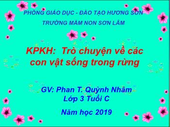 Bài giảng Mầm non Lớp Mầm - Đề tài: Trò chuyện về các con vật sống trong rừng - Phan Thị Quỳnh Nhâm