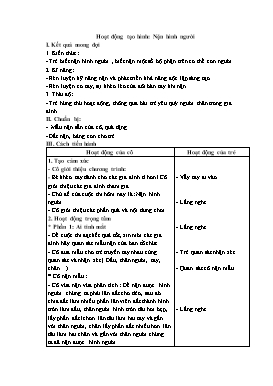 Bài giảng Mầm non Lớp Mầm - Hoạt động tạo hình: Nặn hình người