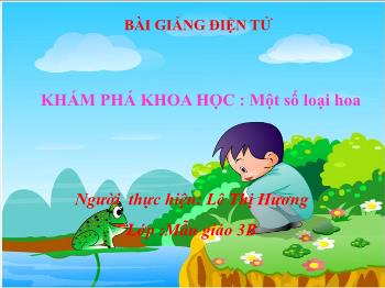 Bài giảng Mầm non Lớp Mầm - Khám phá khoa học: Một số loại hoa - Lê Thị Hương