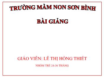 Bài giảng Mầm non Lớp Nhà trẻ - Kể chuyện: Sẻ con - Lê Thị Hồng Thiết