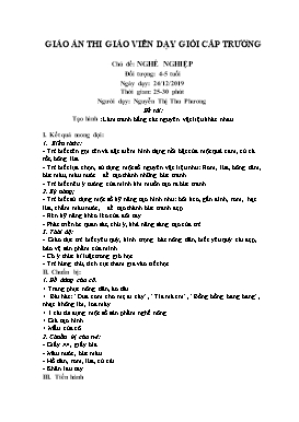 Giáo án Mầm non Lớp Chồi - Chủ đề: Nghề nghiệp. Đề tài: Tạo hình Làm tranh bằng các nguyên vật liệu khác nhau - Năm học 2019-2020 - Nguyễn Thị Thu Phương