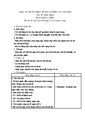 Giáo án Mầm non Lớp Lá - Chủ đề: Nghề nghiệp. Đề tài: Bé tập làm chú bộ đội “Cài lá ngụy trang”