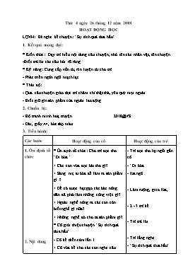 Giáo án Mầm non Lớp Lá - Đề tài: Kể chuyện Sự tích quả dưa hấu - Năm học 2018-2019