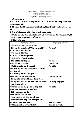 Giáo án Mầm non Lớp Nhà trẻ - Đề tài: Thơ Rong và cá - Năm học 2018-2019