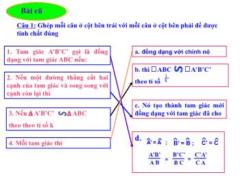 Bài giảng Hình học Lớp 8 - Tiết 43: Luyện tập