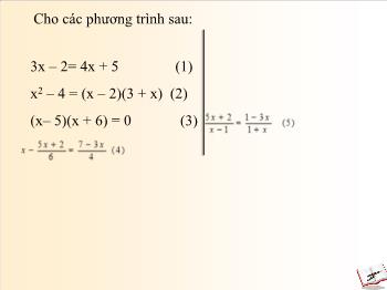 Bài giảng môn Toán Lớp 8 - Bài 5: Phương trình chứa ẩn ở mẫu