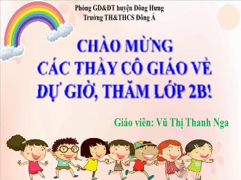 Bài giảng Tiếng Việt Lớp 2 - Bài đọc 1: Bức tranh bàn tay (Tiết 2) - Năm học 2022-2023 - Vũ Thị Thanh Nga