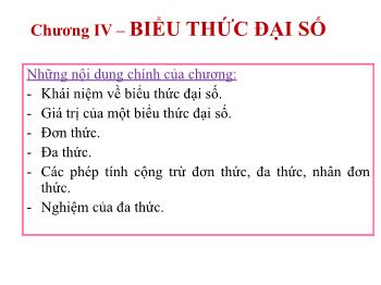 Bài giảng Toán Lớp 7 - Bài 1: Khái niệm về biểu thức đại số