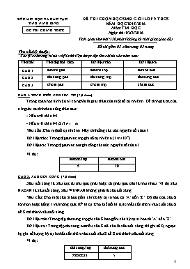 Đề chính thức chọn học sinh giỏi Tin học Lớp 9 - Năm học 2015-2016 - Sở GD&ĐT Ninh Bình (Có hướng dẫn chấm)