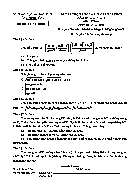 Đề chính thức chọn học sinh giỏi Toán Lớp 9 - Năm học 2014-2015 - Sở GD&ĐT Ninh Bình (Có hướng dẫn chấm)