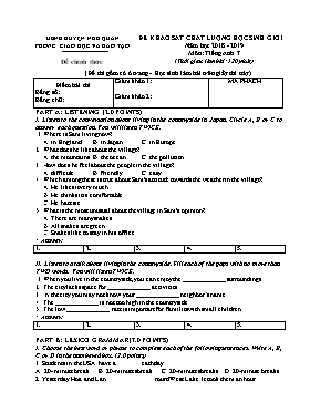 Đề khảo sát chất lượng học sinh giỏi Tiếng Anh Lớp 7 - Năm học 2018-2019 - Phòng GD&ĐT Nho Quan (Có file nghe và đáp án)