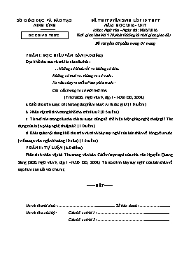 Đề thi chính thức tuyển sinh vào Lớp 10 THPT môn Ngữ văn - Năm học 2016-2017 - Sở GD&ĐT Ninh Bình (Có hướng dẫn chấm)
