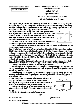 Đề thi chọn học sinh giỏi Vật lí Lớp 9 - Năm học 2013-2014 - Sở GD&ĐT Ninh Bình (Có hướng dẫn chấm)