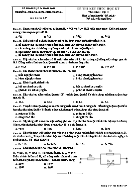 Đề thi kết thúc học kì Vật lí Lớp 10 - Mã đề: 537 (Có ma trận và đáp án)