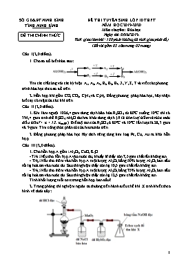 Đề thi tuyển sinh vào Lớp 10 THPT môn Hóa học (Chuyên) - Năm học 2019-2020 - Sở GD&ĐT Ninh Bình (Có hướng dẫn chấm)