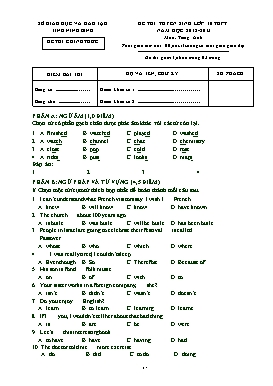 Đề thi tuyển sinh vào Lớp 10 THPT môn Tiếng Anh - Năm học 2012-2013 - Sở GD&ĐT Ninh Bình (Có hướng dẫn chấm)