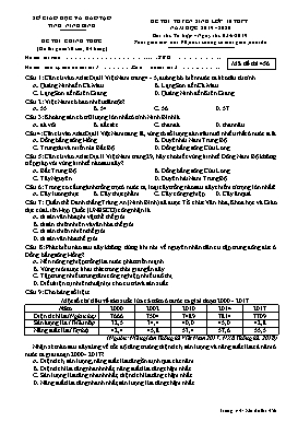 Đề thi tuyển sinh vào Lớp 10 THPT môn Tổ hợp - Mã đề: 456 - Năm học 2019-2020 - Sở GD&ĐT Ninh Bình (Có đáp án)