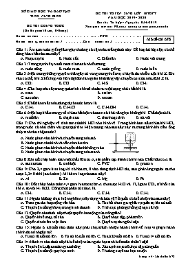 Đề thi tuyển sinh vào Lớp 10 THPT môn Tổ hợp - Mã đề: 678 - Năm học 2019-2020 - Sở GD&ĐT Ninh Bình (Có đáp án)