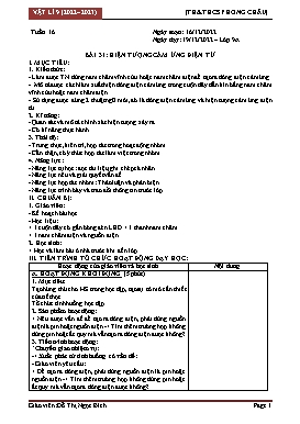 Kế hoạch bài dạy Vật lí Lớp 9 - Tuần 16 - Năm học 2022-2023 - Trường TH&THCS Phong Châu