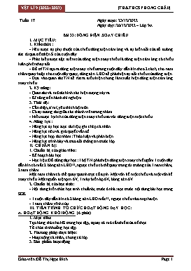 Kế hoạch bài dạy Vật lí Lớp 9 - Tuần 17 - Năm học 2022-2023 - Trường TH&THCS Phong Châu