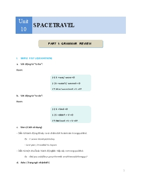 Ôn tập ngữ pháp Tiếng Anh Lớp 9 - Unit 10: Space travel