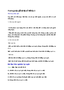Phương pháp giải bài tập Vật lí Lớp 9 - Mắt