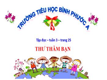 Bài giảng Tập đọc Lớp 4 - Tuần 3, Bài: Thư thăm bạn - Trường Tiểu học Bình Phước A