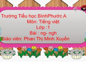 Bài giảng Tiếng Việt Lớp 1 (Cánh diều) - Bài: Ng – ngh - Phan Thị Minh Xuyến