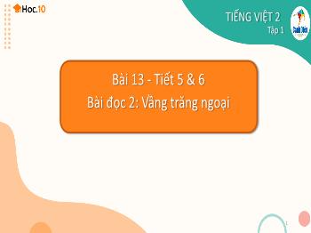 Bài giảng Tiếng Việt Lớp 2 (Cánh diều) - Bài 13, Tiết 5+6, Bài đọc 2: Vầng trăng ngoại