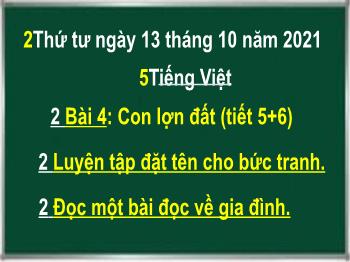 Bài giảng Tiếng Việt Lớp 2 (Chân trời sáng tạo) - Bài 4: Con lợn đất (Tiết 5+6) - Năm học 2021-2022