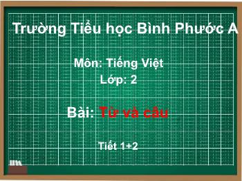 Bài giảng Tiếng Việt Lớp 2 (Chân trời sáng tạo) - Tuần 1, Bài: Từ và câu - Trường Tiểu học Bình Phước A