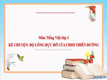 Bài giảng Tiếng Việt Lớp 3 (Cánh diều) - Kể chuyện: Bộ lông rực rỡ của chim thiên đường