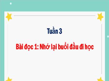 Bài giảng Tiếng Việt Lớp 3 (Cánh diều) - Tuần 3, Bài đọc 1: Nhớ lại buổi đầu đi học