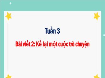 Bài giảng Tiếng Việt Lớp 3 (Cánh diều) - Tuần 3, Bài viết 2: Kể lại một cuộc trò chuyện
