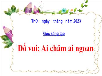 Bài giảng Tiếng Việt Lớp 4 (Cánh diều) - Góc sáng tạo: Đố vui: Ai chăm ai ngoan - Năm học 2023-2024