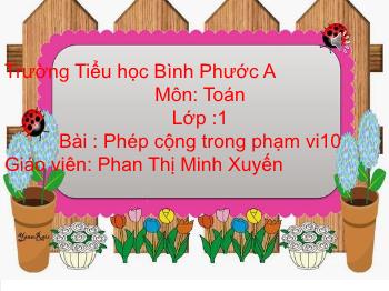 Bài giảng Toán Lớp 1 (Cánh diều) - Bài: Phép cộng trong phạm vi 10 (tiếp theo) - Năm học 2021-2022 - Phan Thị Minh Xuyến