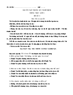 Bài ôn tập môn Tiếng Việt Lớp 2