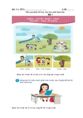 Bài tập môn Toán Lớp 1 (Cánh diều) - Tuần 1