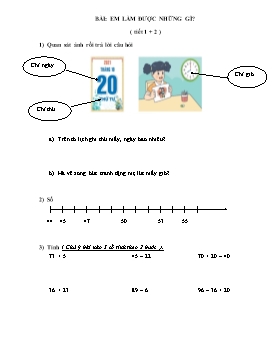 Bài tập môn Toán Lớp 2 (Chân trời sáng tạo) - Tuần 4 - Năm học 2021-2022 - Trường Tiểu học Bình Phước A