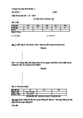 Bài tập Toán Lớp 3 - Tuần 12 - Năm học 2021-2022 - Trường Tiểu học Bình Phước A