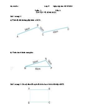 Bài tập Toán Lớp 3 - Tuần 3 - Năm học 2021-2022 - Trường Tiểu học Bình Phước A
