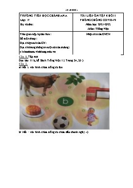 Đề ôn tập môn Tiếng Việt Lớp 1 - Tuần 3 - Năm học 2021-2022 - Trường Tiểu học Chánh An A (Có đáp án)