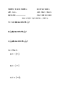Đề ôn tập môn Toán Khối 5 - Tuần 6 - Năm học 2021-2022 - Trường Tiểu học Bình Phước A