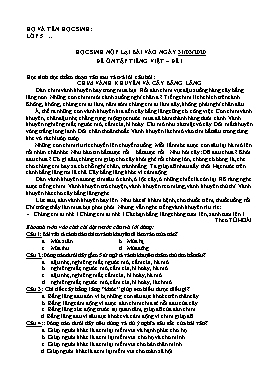 Đề ôn tập Tiếng Việt Lớp 5 - Năm học 2019-2020