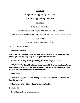 Giáo án Âm nhạc Tiểu học - Tuần 20 - Năm học 2023-2023 - Nguyễn Thị Loan