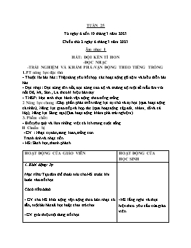 Giáo án Âm nhạc Tiểu học - Tuần 25 - Năm học 2023-2023 - Nguyễn Thị Loan