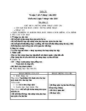 Giáo án Âm nhạc Tiểu học - Tuần 29 - Năm học 2023-2023 - Nguyễn Thị Loan