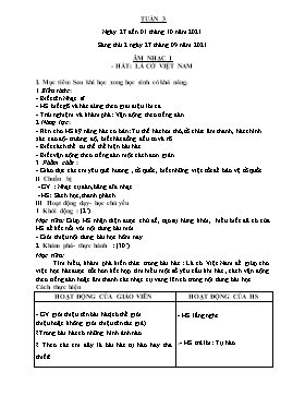 Giáo án Âm nhạc Tiểu học - Tuần 3 - Năm học 2021-2022 - Nguyễn Thị Loan