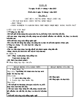 Giáo án Âm nhạc Tiểu học - Tuần 30 - Năm học 2023-2023 - Nguyễn Thị Loan